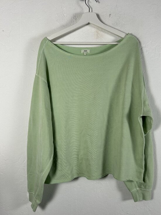 aerie Tops - Aerie Cozy Forever Sweatshirt Womens Medium Mint Green Boatneck Drop Shoulder